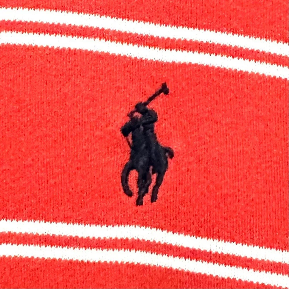 Polo Ralph Lauren Mens XL Striped Short Sleeve Cotton Shirt Red White